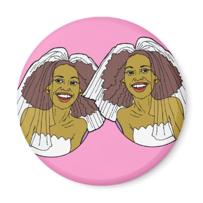 African-American Lesbian Wedding Refrigerator Magnet