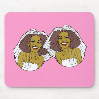 African-American Lesbian Wedding Mouse Pads