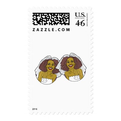 African-American Lesbian Wedding Stamps