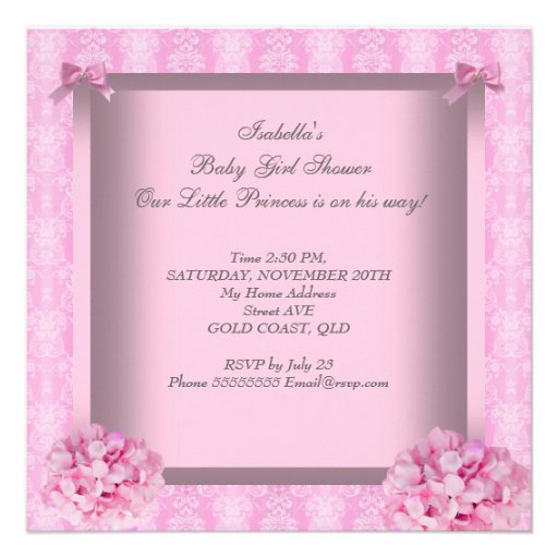 African American Little Princess Baby Shower Girl Custom Invitations
