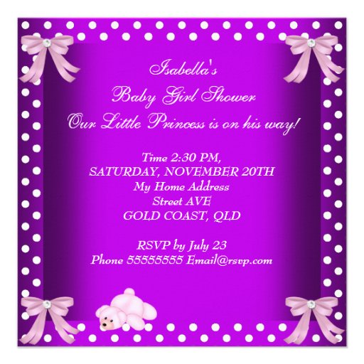African American Little Princess Baby Shower Girl Custom Invite