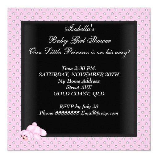 African American Little Princess Baby Shower Girl Invites