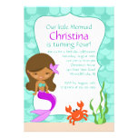 African American Mermaid Birthday Invitation