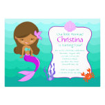 African American Mermaid Birthday Invitation