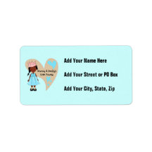African American Mommy and Daddy's Princess Personalized Address Labels