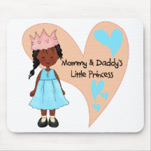 African American Mommy and Daddy's Princess Mouse Pads