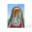 African American Old World Santa card