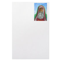African American Old World Santa stationery