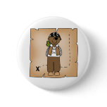 African American Pirate Boy with Map Buttons