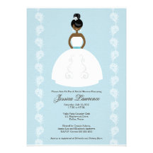 African American Pretty Bridal Shower Invitations