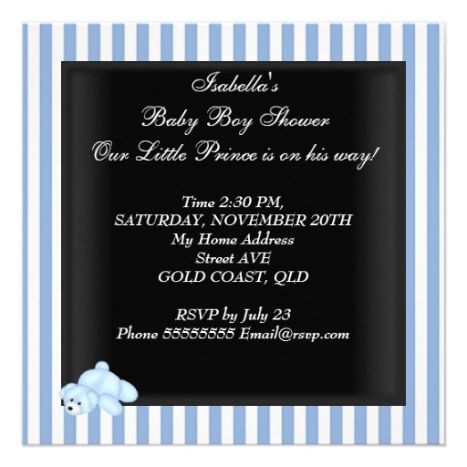 African American Prince Baby Shower Boy Bassinette Custom Invite