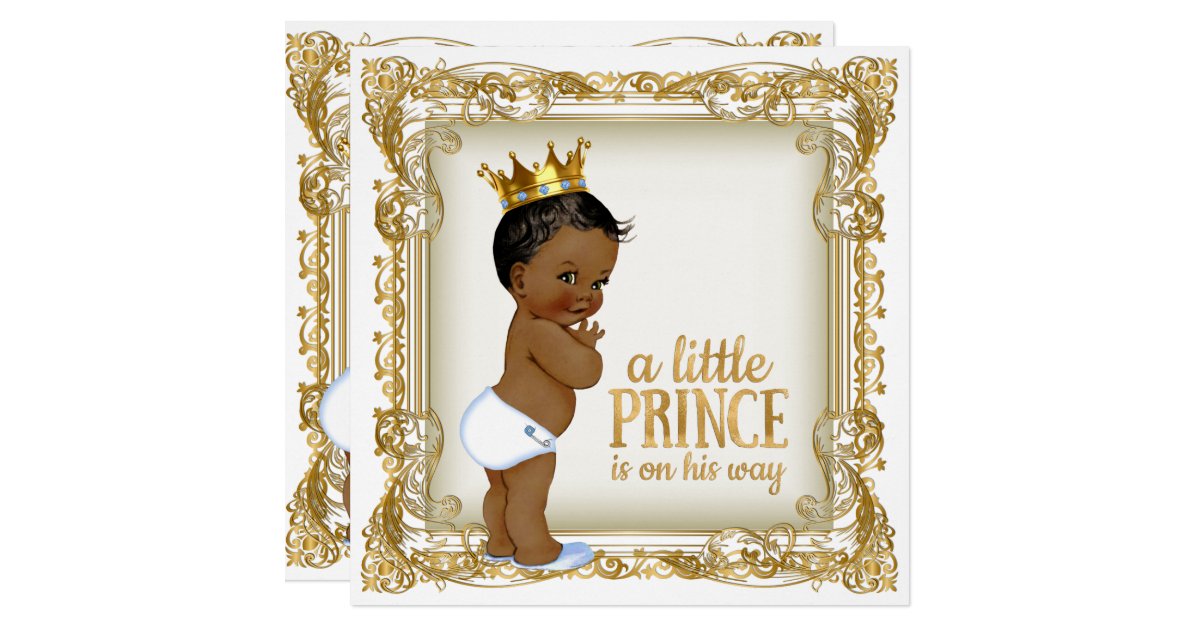 African American Prince Baby Shower Ethnic Boy Card Zazzle