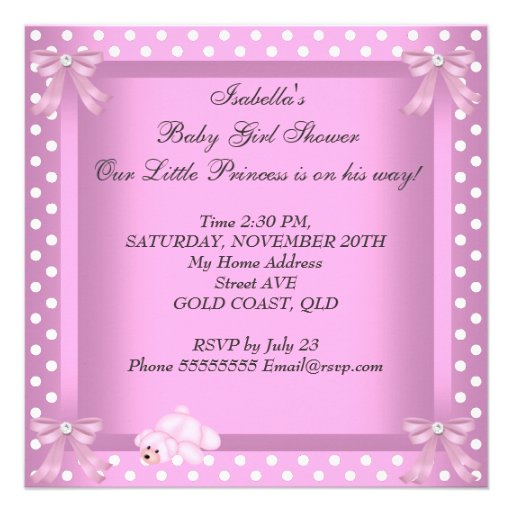 African American Princess Baby Shower Girl Pink Personalized Invites