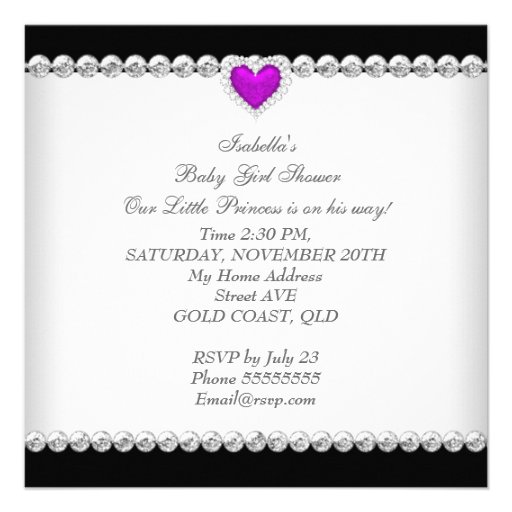 African American Princess Baby Shower Girl Purple Invites