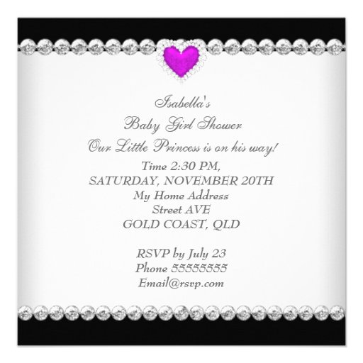 African American Princess Baby Shower Girl Purple Invitations
