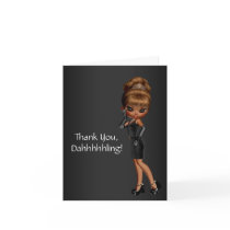 African American Princess Diva Thank You Cards