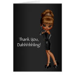 African American Princess Diva Thank You Cards