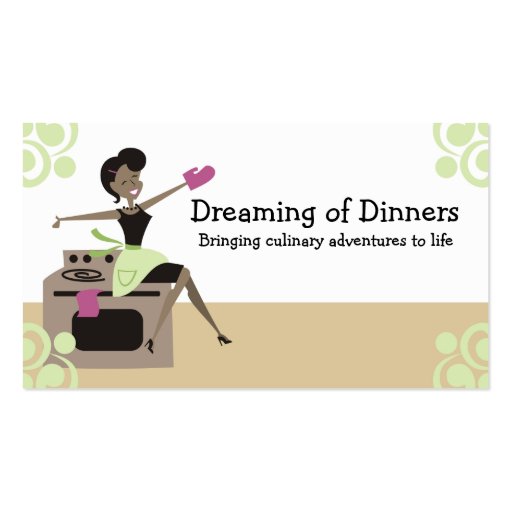 African American retro housewife cooking baking Business Card Template (front side)