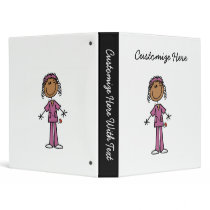 African American Stick Figure Nurse Vinyl Binders