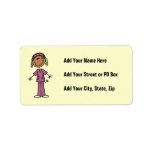 African American Stick Figure Nurse Personalized Address Labels