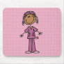 African American Stick Figure Nurse Mousepad