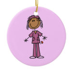 African American Stick Figure Nurse Ornament