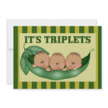 African American Trile Boys Baby Shower Invitation