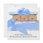 African American Triplet Baby Shower Invitation