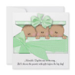 African American Triplet Baby Shower Invitation