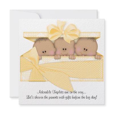 African American Triplet Baby Shower Invitation by kjsinvitations