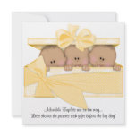 African American Triplet Baby Shower Invitation