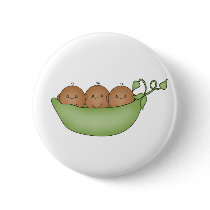 African American Triplets in Pea Pod buttons by new_baby African American Triplets in Pea Pod buttons