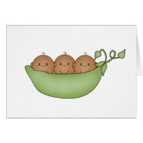 African American Triplets in Pea Pod cards