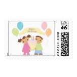 African American Twin Birthday Stamp