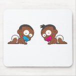 African American Twin Boy & Girl Collection Mousepad