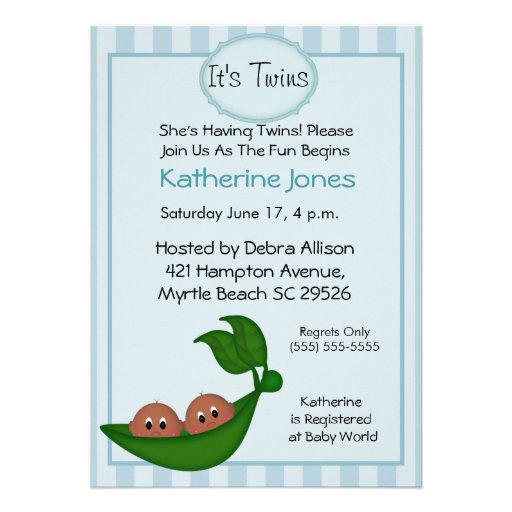 African American Twin Boys Baby Shower Invites