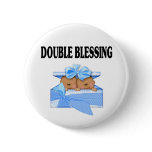 African American Twin Boys  Double Blessing buttons