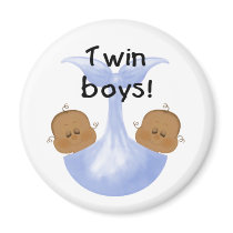 African American Twin Boys magnets