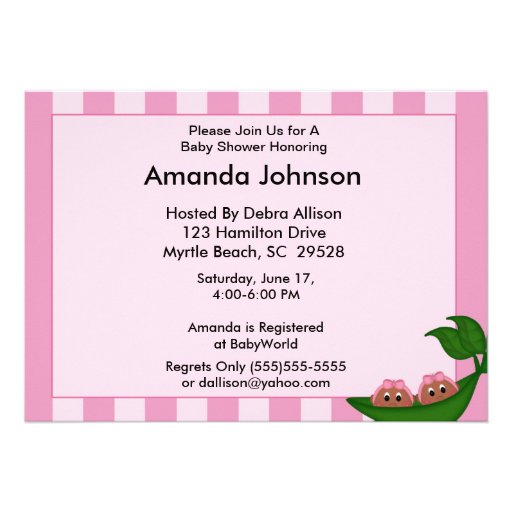 African American Twin Girls Baby Shower Invitation