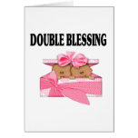 African American Twin Girls Double Blessing Greeting Card