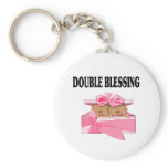 African American Twin Girls Double Blessing Key Chain