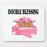 African American Twin Girls Double Blessing Mouse Pads