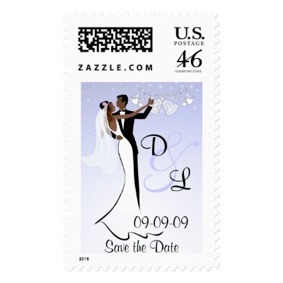 African American Wedding - Save the Date Stamp by SquirrelHugger