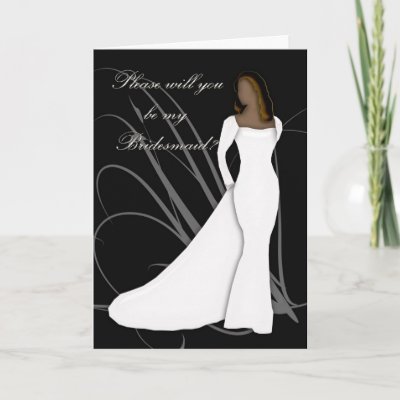 African American Will you be my bridesmaid black a Cards