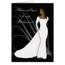 African American Will you be my bridesmaid black a Cards