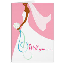 African American Will You be my Bridesmaid Card