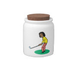 African American Woman Golfer Candy Dish