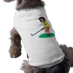 African American Woman Golfer Dog T-shirt