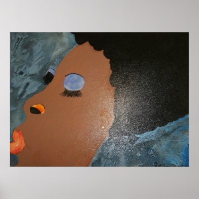 African American women afro art print by joesarts