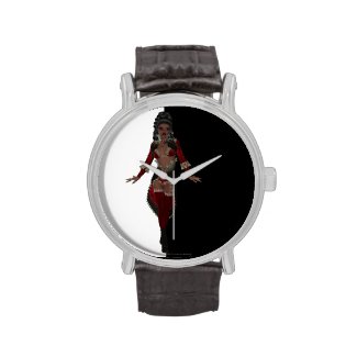 African American women in red lingerie Watches